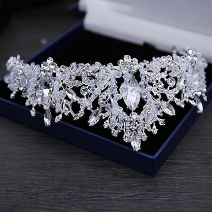Conjunto De Collar Y Aretes Corona De Boda, Joyería De Aleación