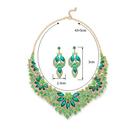 Conjunto De Collar Y Aretes De Aleación Con Incrustaciones De Circonia