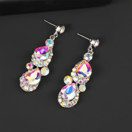 Collar Y Aretes De Aleación Con Circonia Brillante Y Elegante