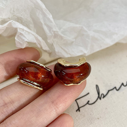 Aretes Aros Retro Semicirculares De Aleación, Diseño Clásico Y Versátil
