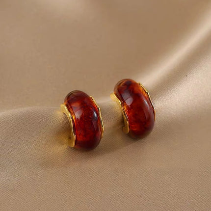 Aretes Aros Retro Semicirculares De Aleación, Diseño Clásico Y Versátil