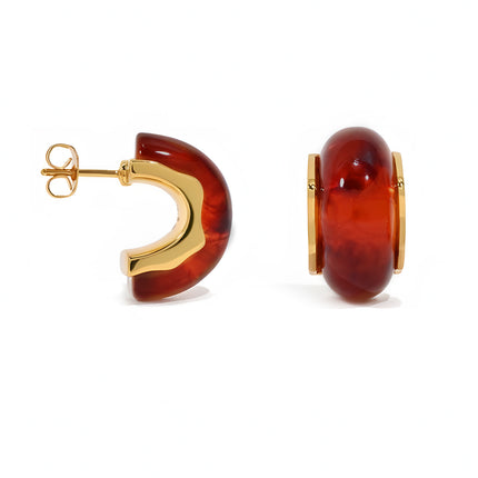 Aretes Aros Retro Semicirculares De Aleación, Diseño Clásico Y Versátil