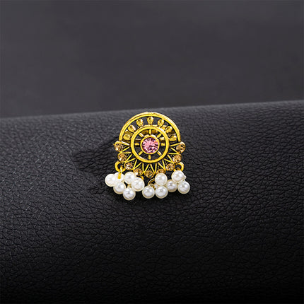 Conjunto De Collar, Aretes Y Anillo Con Zirconias Coloridas De Aleación