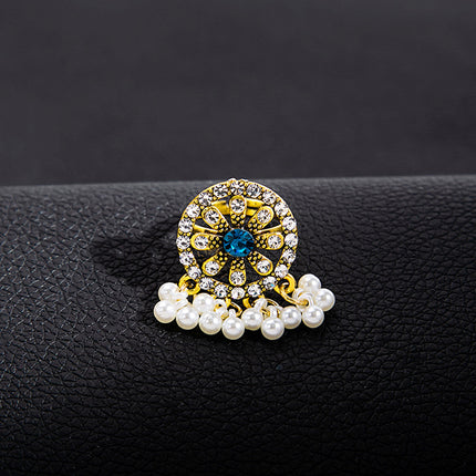 Conjunto De Collar, Aretes Y Anillo Con Zirconias Coloridas De Aleación