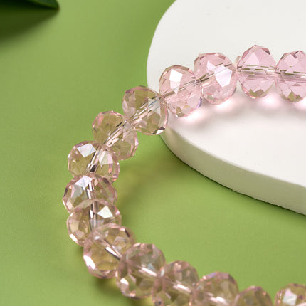 Pulsera De Mujer Con Cuentas De Cristal Rosa Artificial, Estilo Moderno