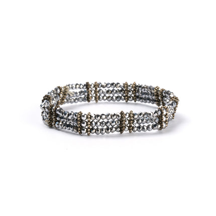 Pulsera De Cuentas Multicapas De Cristal Y Aleación Estilo Ins
