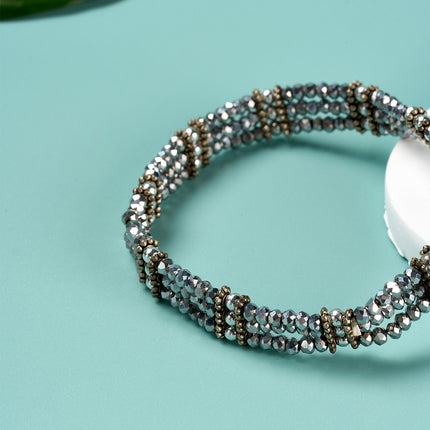 Pulsera De Cuentas Multicapas De Cristal Y Aleación Estilo Ins