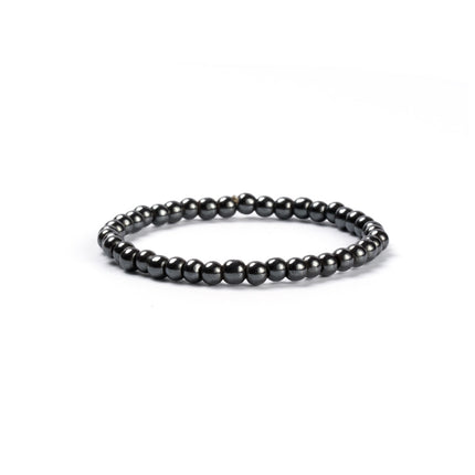 Pulsera Minimalista De Cuentas Negras Con Superficie Lisa Estilo Sobrio