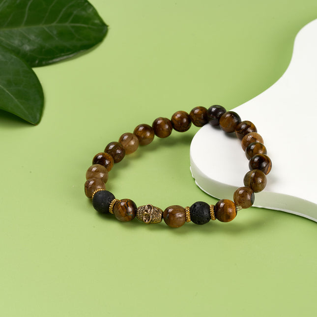 Pulsera De Cuentas Ámbar De Ágata Y Aleación Estilo Moda