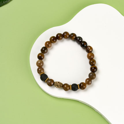 Pulsera De Cuentas Ámbar De Ágata Y Aleación Estilo Moda