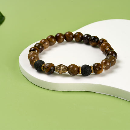 Pulsera De Cuentas Ámbar De Ágata Y Aleación Estilo Moda