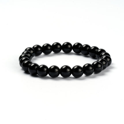 Pulsera De Cuentas Negras Suaves Con Diseño Minimalista Y Elegante