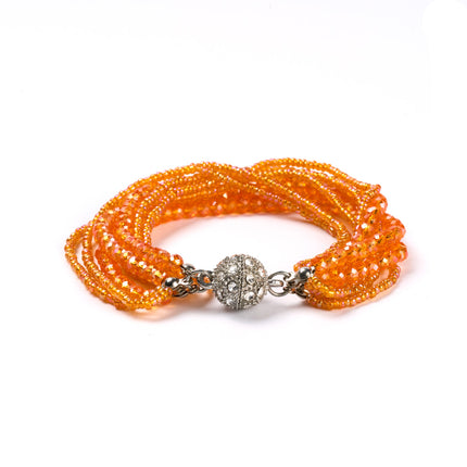 Pulsera De Múltiples Capas Con Pequeñas Cuentas De Cristal Estilo Elegante