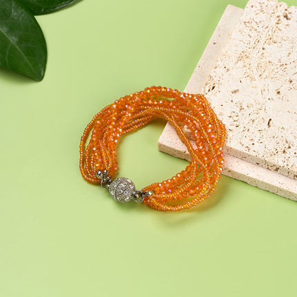 Pulsera De Múltiples Capas Con Pequeñas Cuentas De Cristal Estilo Elegante