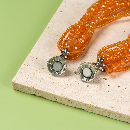 Pulsera De Múltiples Capas Con Pequeñas Cuentas De Cristal Estilo Elegante