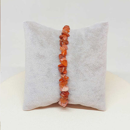 Pulsera Con Cuentas De Piedras Rojo Marrón Estilo Bosque Acero Inoxidable