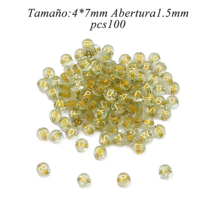 Tiras De Cuentas 4x7mm Acrílicas, 100 Piezas Para Pulsera DIY Con Estilo