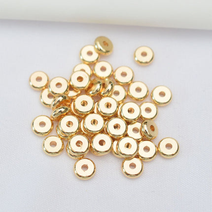 100 Piezas Tiras De Cuentas De Cobre Chapado En Oro 14K Para DIY