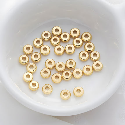 100 Piezas Tiras De Cuentas De Cobre Chapado En Oro 14K Para DIY