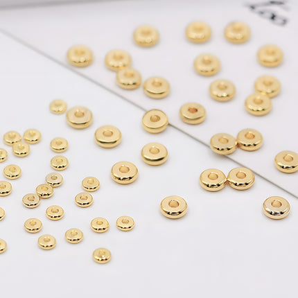 100 Piezas Tiras De Cuentas De Cobre Chapado En Oro 14K Para DIY