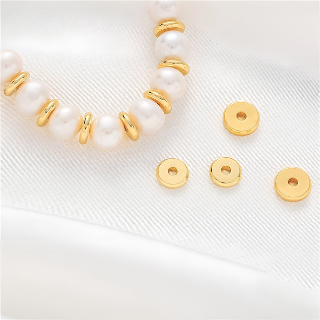 100 Piezas Tiras De Cuentas De Cobre Chapado En Oro 14K Para DIY