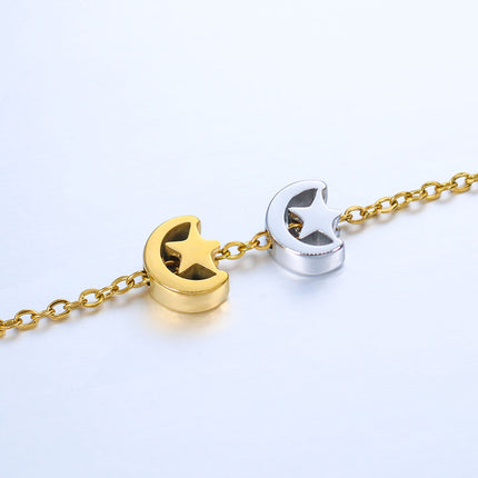 5 Piezas Cuentas De Acero Inoxidable Con Forma De Estrella Y Luna DIY