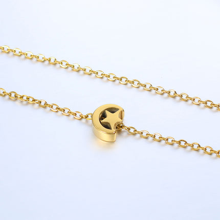 5 Piezas Cuentas De Acero Inoxidable Con Forma De Estrella Y Luna DIY