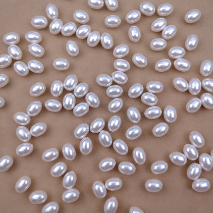 Cuentas Ovaladas De Vidrio Imitación Perla Para DIY Collares Y Pulseras