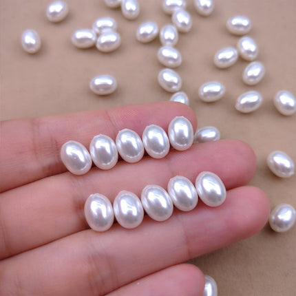 Cuentas Ovaladas De Vidrio Imitación Perla Para DIY Collares Y Pulseras