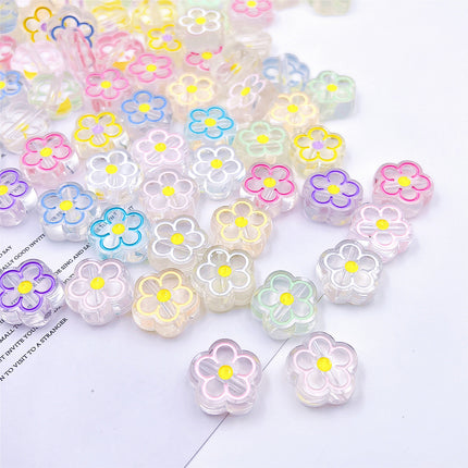 Cuentas Acrílicas De Flores Transparente Para DIY Collares Y Pulseras