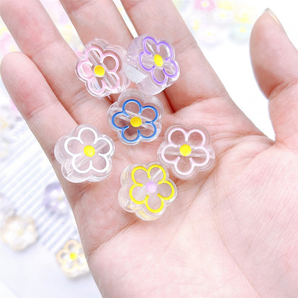 Cuentas Acrílicas De Flores Transparente Para DIY Collares Y Pulseras