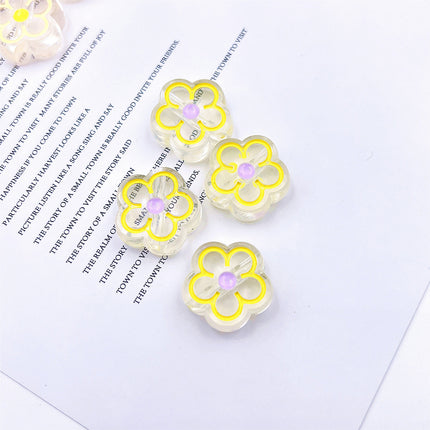 Cuentas Acrílicas De Flores Transparente Para DIY Collares Y Pulseras