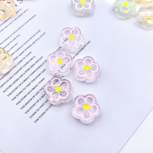 Cuentas Acrílicas De Flores Transparente Para DIY Collares Y Pulseras
