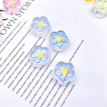 Cuentas Acrílicas De Flores Transparente Para DIY Collares Y Pulseras