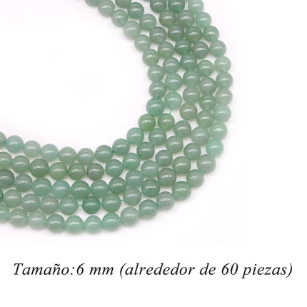 Cuentas De Piedra Natural Verde Aventurina Para DIY Collar Y Pulser