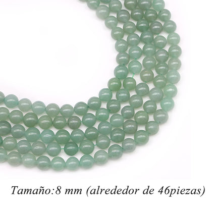 Cuentas De Piedra Natural Verde Aventurina Para DIY Collar Y Pulser