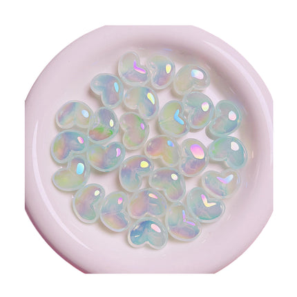 10pcs Cuentas De Acrílico En Forma De Corazón Para DIY Collar Pulsera