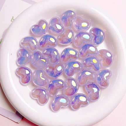 10pcs Cuentas De Acrílico En Forma De Corazón Para DIY Collar Pulsera