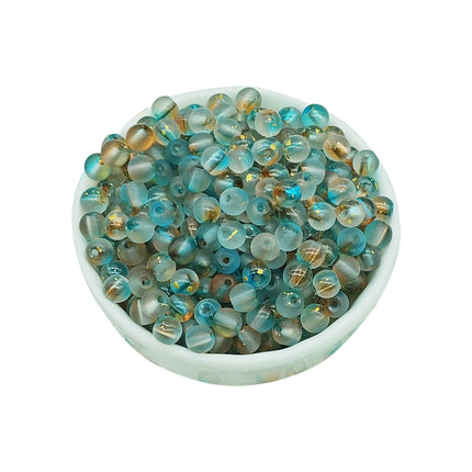 Cuentas De Vidrio Mate Dorado 6mm Para DIY Collar Pulsera, Paquete de 50