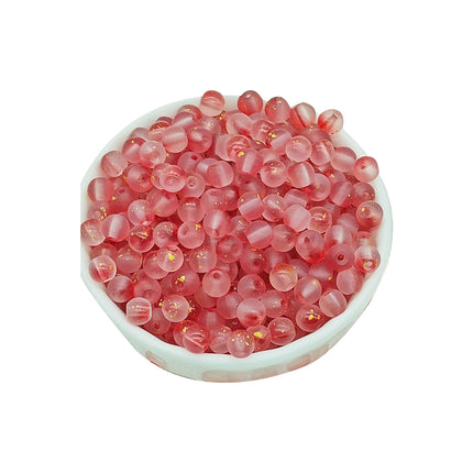 Cuentas De Vidrio Mate Dorado 6mm Para DIY Collar Pulsera, Paquete de 50