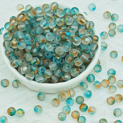 Cuentas De Vidrio Mate Dorado 6mm Para DIY Collar Pulsera, Paquete de 50