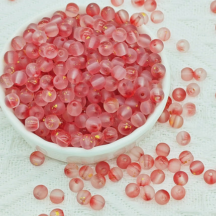 Cuentas De Vidrio Mate Dorado 6mm Para DIY Collar Pulsera, Paquete de 50
