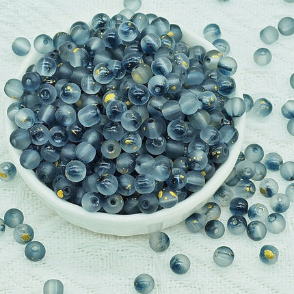 Cuentas De Vidrio Mate Dorado 6mm Para DIY Collar Pulsera, Paquete de 50