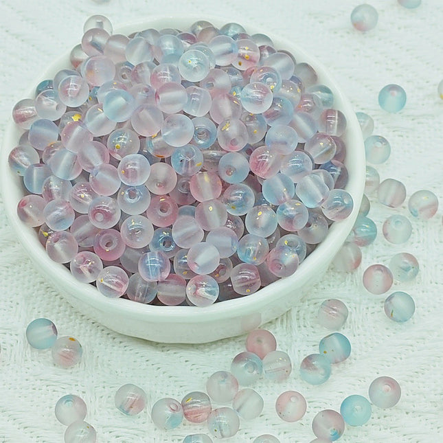 Cuentas De Vidrio Mate Dorado 6mm Para DIY Collar Pulsera, Paquete de 50