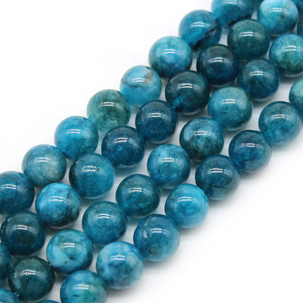 Cuentas Redondas De Apatito Azul Para DIY, Collar y Pulsera