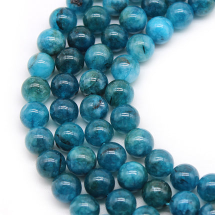 Cuentas Redondas De Apatito Azul Para DIY, Collar y Pulsera