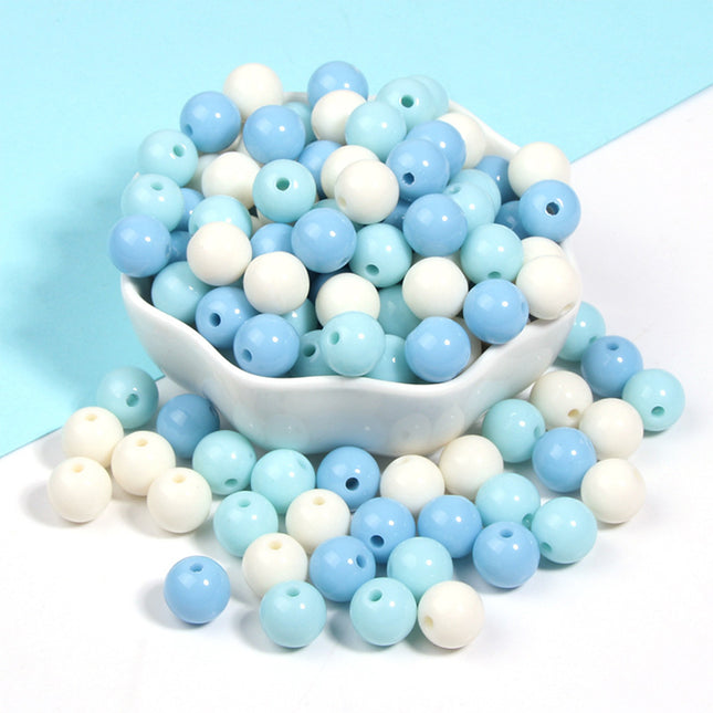 Cuentas Acrílicas Redondas De Colores Pastel Para Collar 100 Piezas
