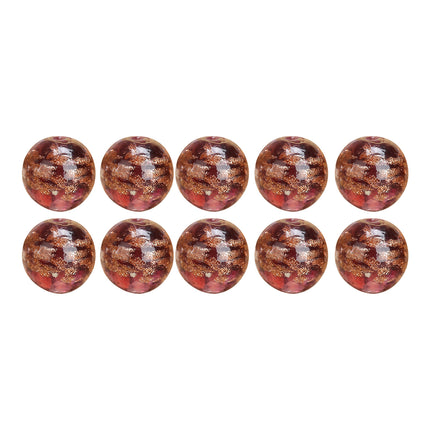 Cuentas De Cristal Noctilucente De Arena Dorada Para Collar 10 Piezas