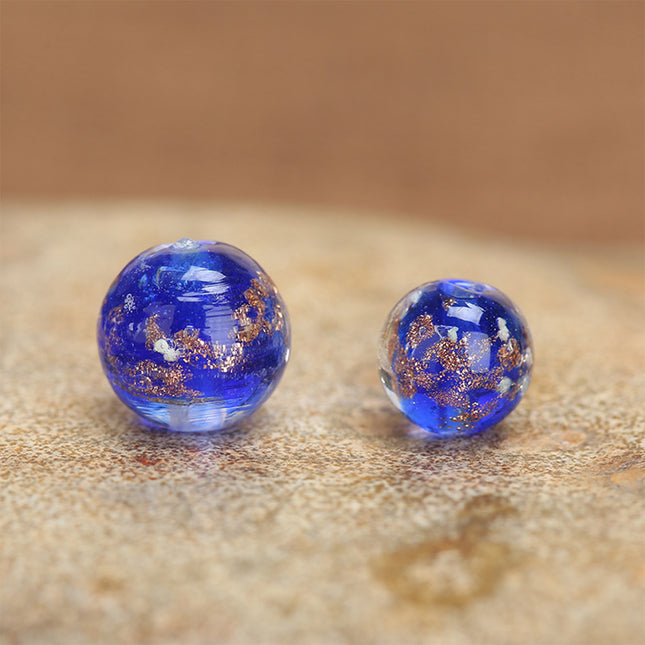 Cuentas De Cristal Noctilucente De Arena Dorada Para Collar 10 Piezas