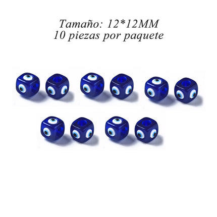 Cuentas De Resina En Forma De Ojo De Diablo Para Collar y Pulsera 10pcs
